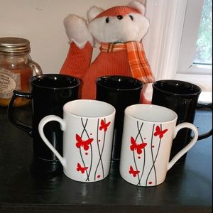 5 Piece Butterfly Mug Set